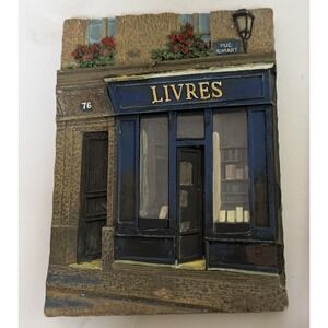 Chiu Tak Hak Livres Book Shop 3D Wall Mounted Plaque French Vintage Art See Pics